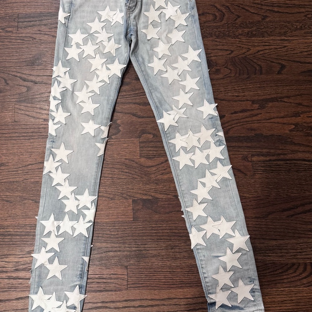 Star-Patterned Denim Jeans